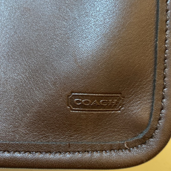 Vintage COACH Clutch Case Makeup Money Pouch Brown Chestnut Leather Top Zipper - Picture 6 of 7